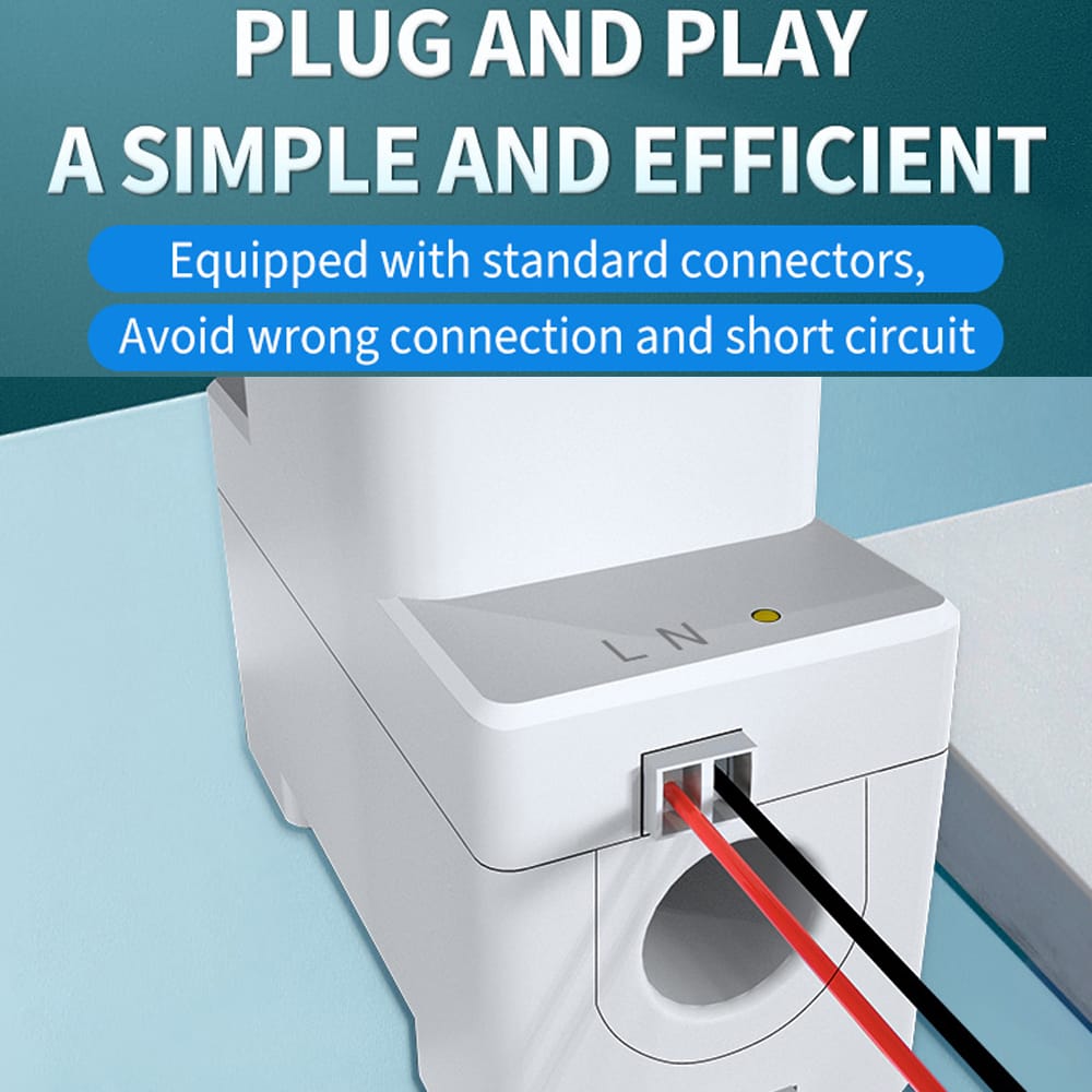 100A 220v Tuya Peacefair smart wifi power energy moniter on single phase wire, power consumption record, din rail circuit breaker size