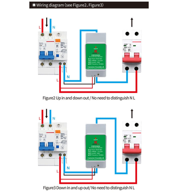 100A 220v Tuya Peacefair smart wifi power energy moniter on single phase wire, power consumption record, din rail circuit breaker size