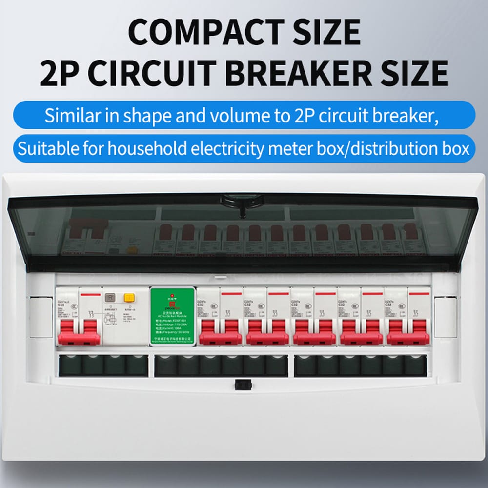 100A 220v Tuya Peacefair smart wifi power energy moniter on single phase wire, power consumption record, din rail circuit breaker size