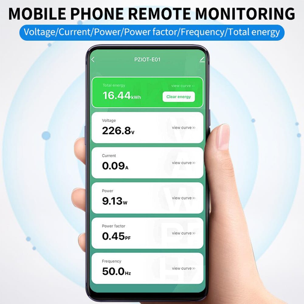 100A 220v Tuya Peacefair smart wifi power energy moniter on single phase wire, power consumption record, din rail circuit breaker size