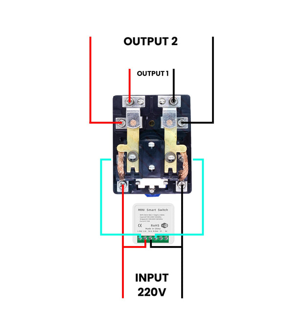 Wifi RF 433mhz remote control 220V 120A High Capacity ChangeOver or Switch geyser water heater air conditioner Home Automation  Tuya app Smart life Set timer or Schedule