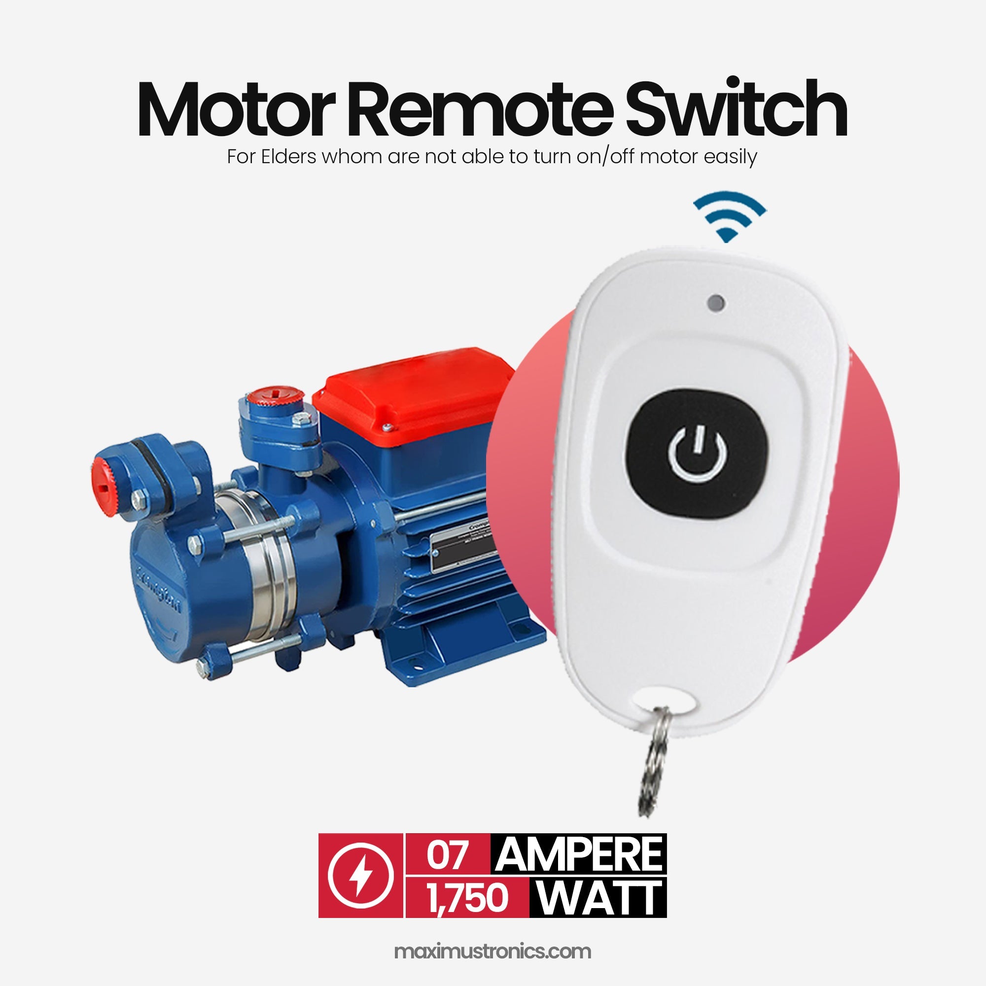 Motor Wireless Remote Control RF 433mhz switch for water pump submersible donkey laal pump etc