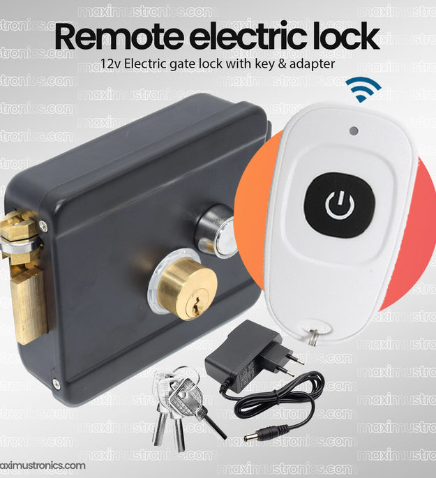 Remote Control Electric door lock with adapter and keys install on both side right inward and outward  left inward and outward