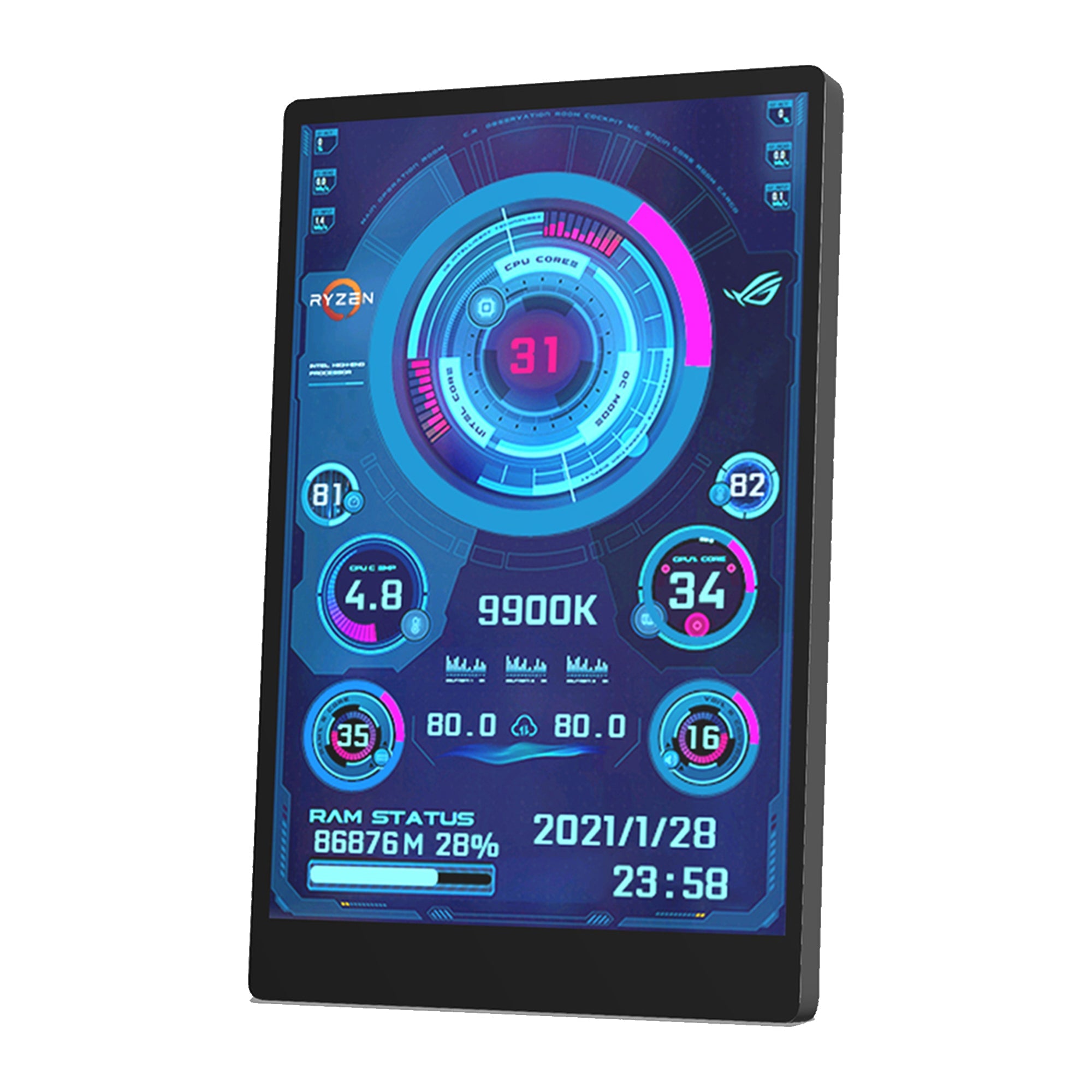 New 3.5 Inch IPS Type-C Secondary Screen Computer CPU GPU RAM HDD Monitor USB Type-C Display For Freely AIDA64 Turing Turzx software